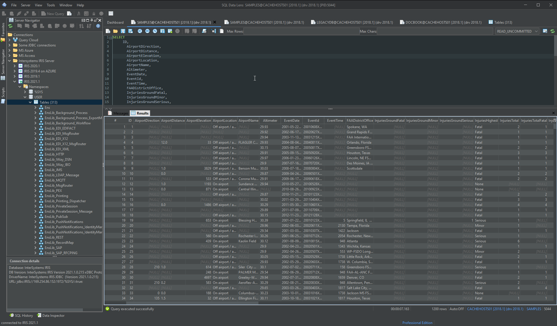 SQL Data Lens comes with a Light and Dark theme that scales well on ...
